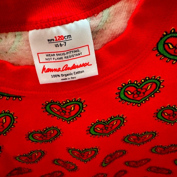 Hannah andersson Valentine’s Day girls size 6-7 pj pajamas - Picture 2 of 2